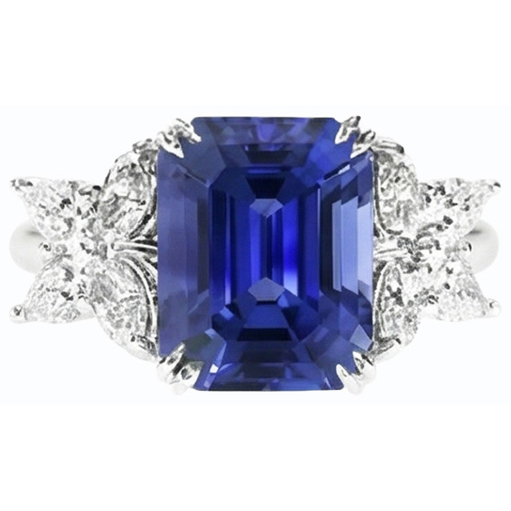 echter pear diamant 4Karat ring auf Weiß