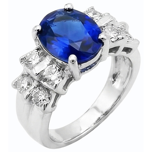 echter oval diamant 2.50Karat ring Vorderansicht