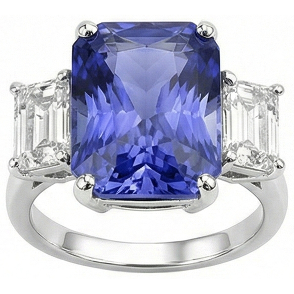 echter radiant diamant 7Karat ring Detailansicht