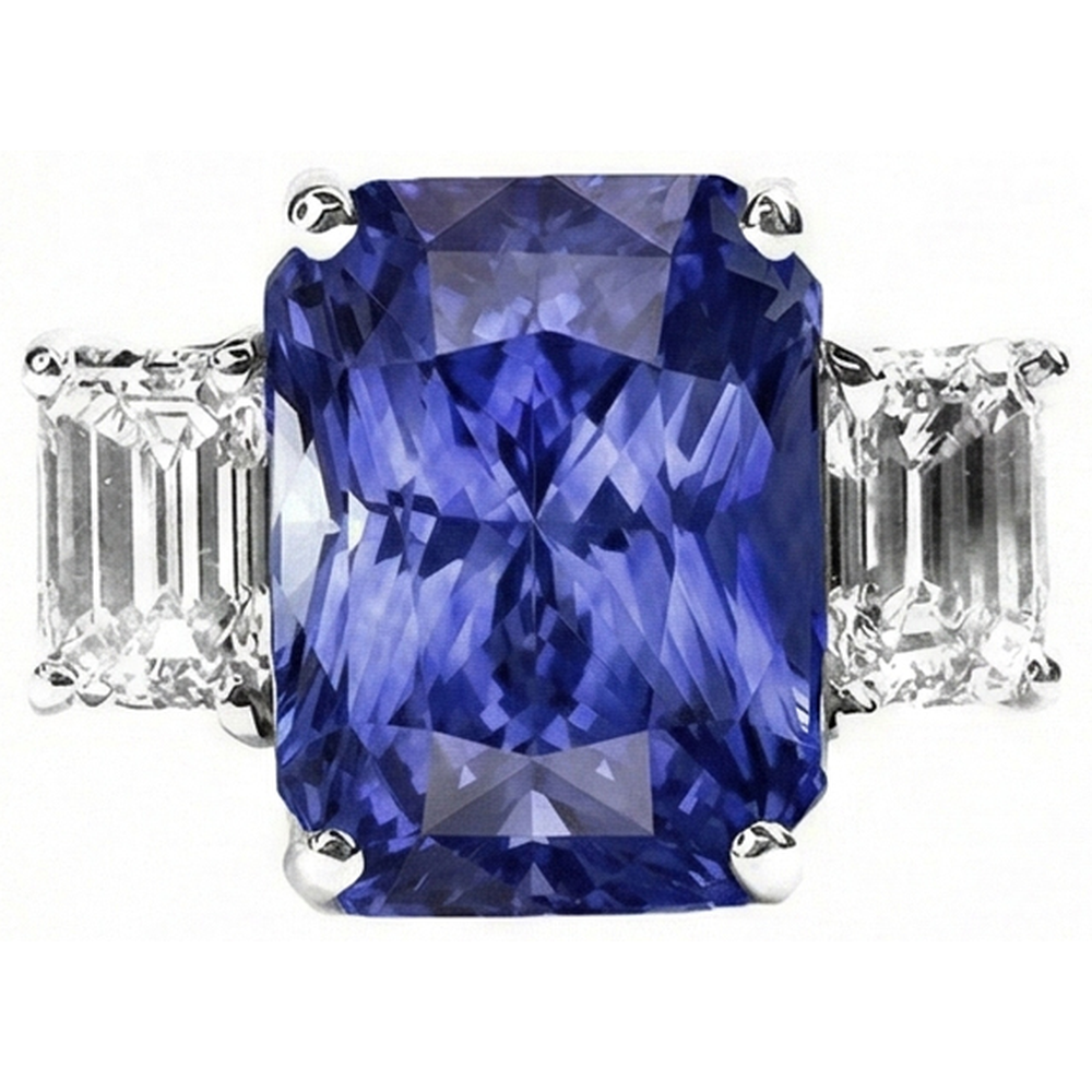 echter radiant diamant 7Karat ring Profilansicht