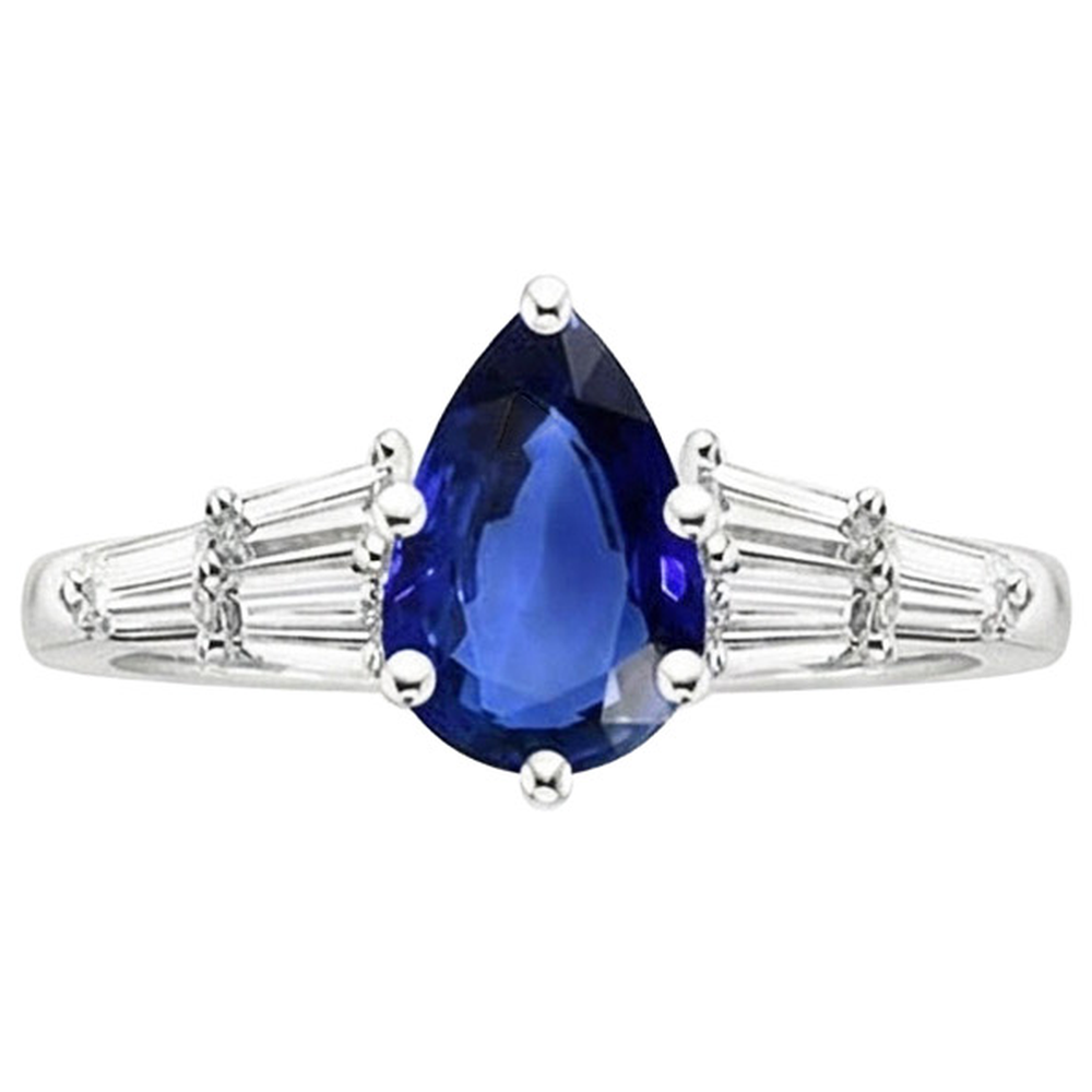 echter baguette diamant 4Karat ring Profilansicht