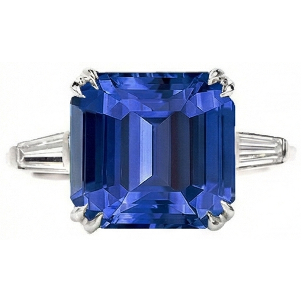 Damen Ring aus 3 Steinen Smaragd mit natürlichem Saphir und Natürlicher Diamant ( nicht im Labor gezüchtet )en 4,50 Karat