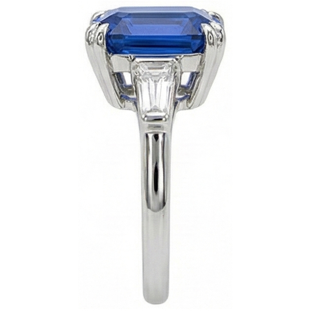 Damen Ring aus 3 Steinen Smaragd mit natürlichem Saphir und Natürlicher Diamant ( nicht im Labor gezüchtet )en 4,50 Karat