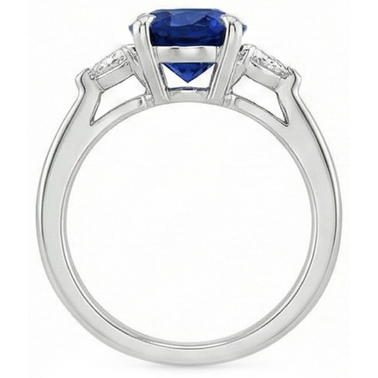 echter oval diamant 3Karat ring Seitenansicht