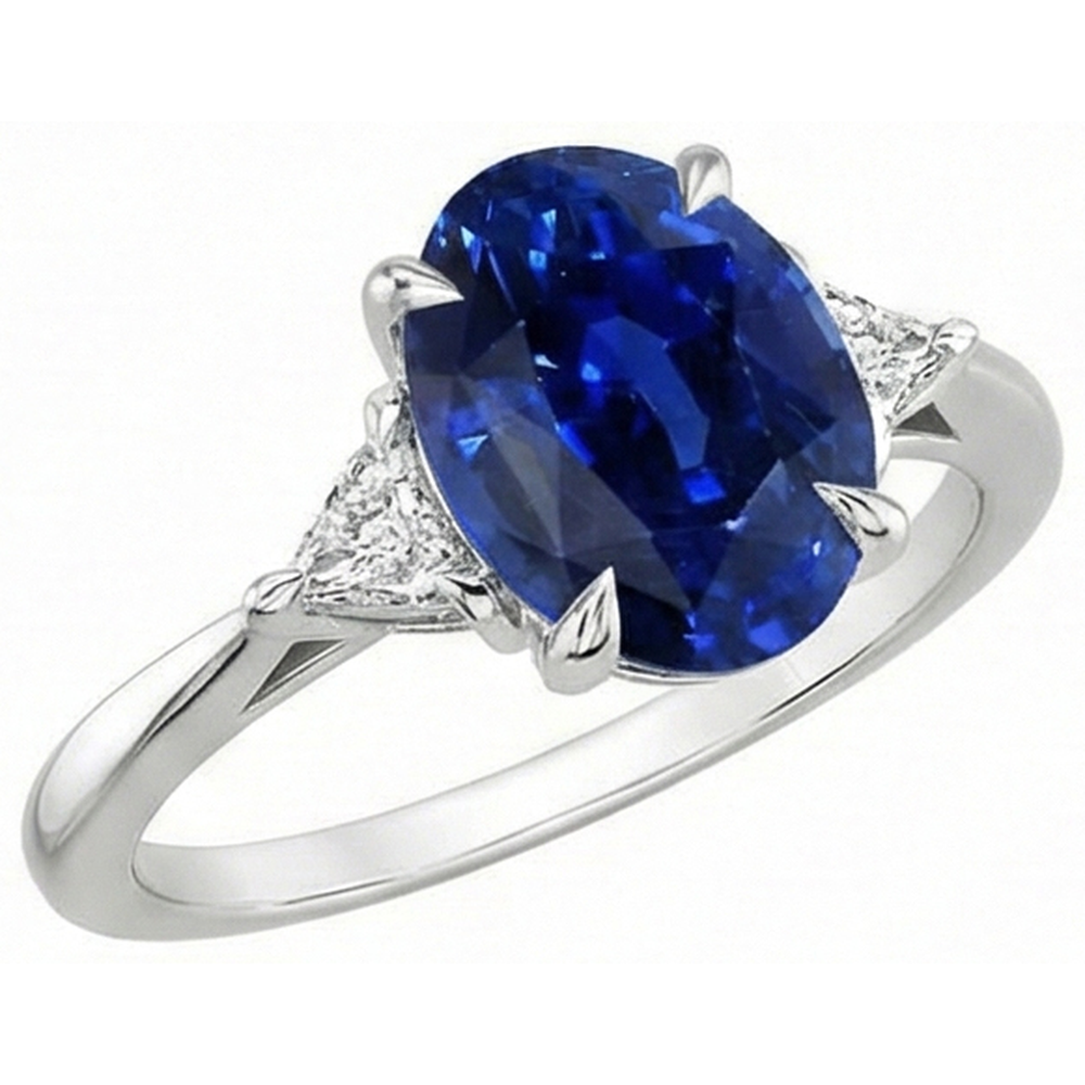 echter oval diamant 3Karat ring Detailansicht