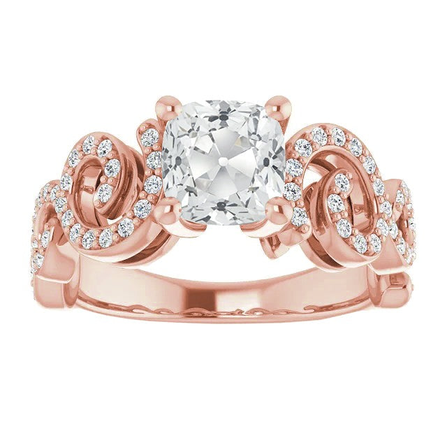 Damen Ringkissen alter Bergmann Echt Diamant Krappen Set 8 Karat Roségold