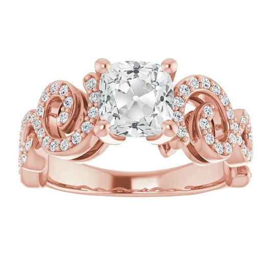 Damen Ringkissen alter Bergmann Echt Diamant Krappen Set 8 Karat Roségold