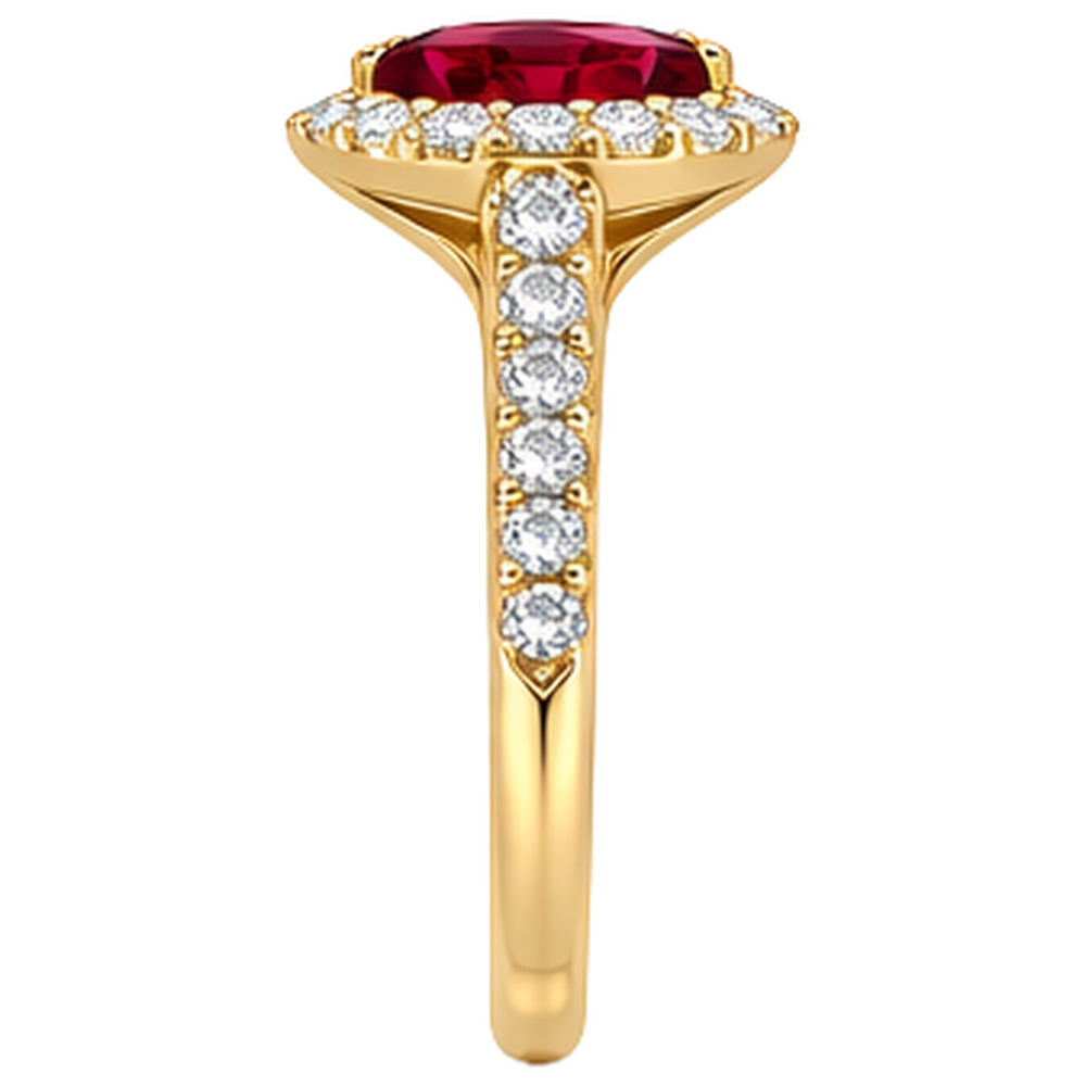 Damen Roter Marquise Schliff Rubin Aus der Erde Abgebauter Natürlicher Diamant Ring 3.50 Karat Gelbgold 14K