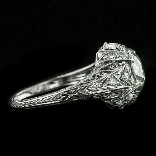 echter round diamant 4.25Karat ring Seitenansicht