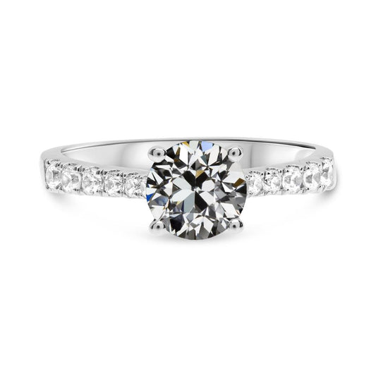 Damen Runder Altschliff Echt Diamant-Verlobungsring Gold 3.50 Karat