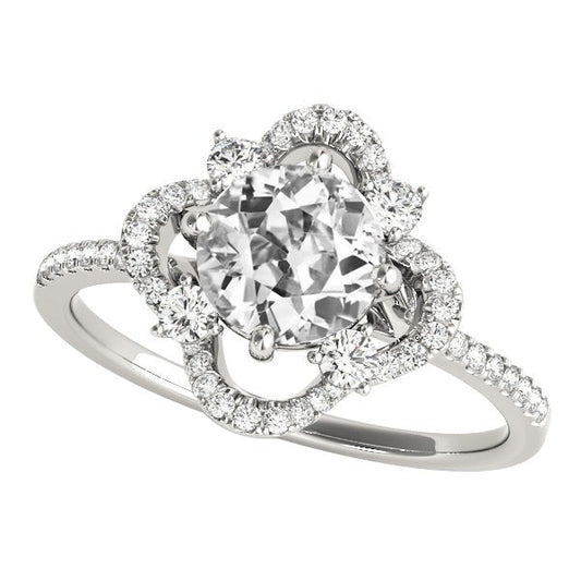 Damen Runder alter Bergmann Echt Diamantring mit Akzenten im Sternstil 5 Karat