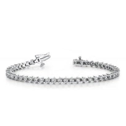 Damen Rundes Echt Diamant Tennisarmband 8.16 Karat Weißgold 14K