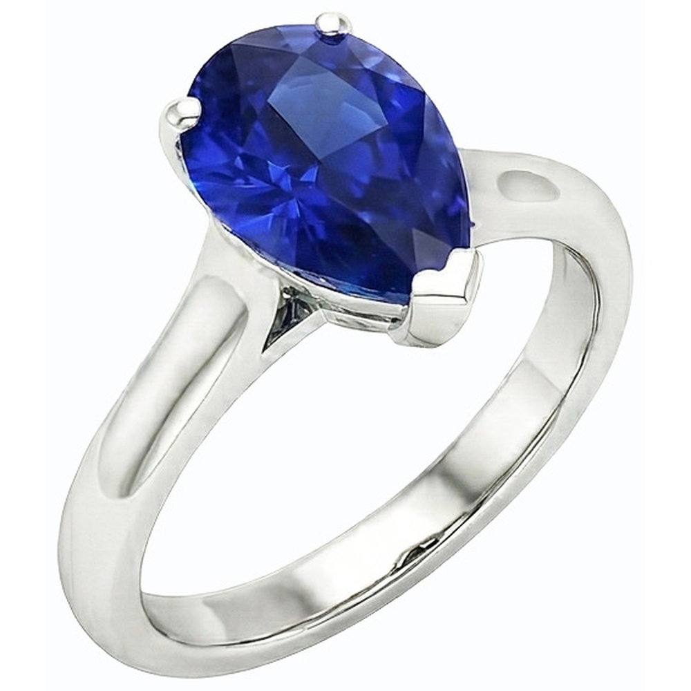 echter pear diamant 2Karat ring Detailansicht
