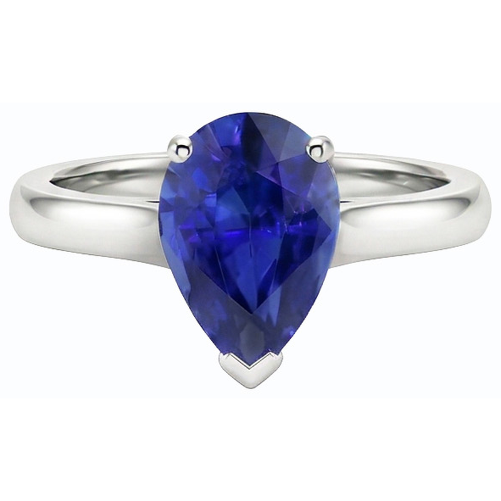 echter pear diamant 2Karat ring Draufsicht