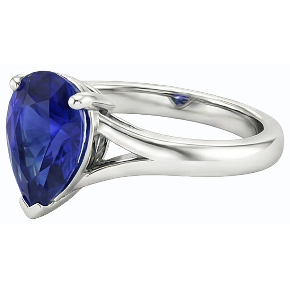 echter pear diamant 2Karat ring Profilansicht