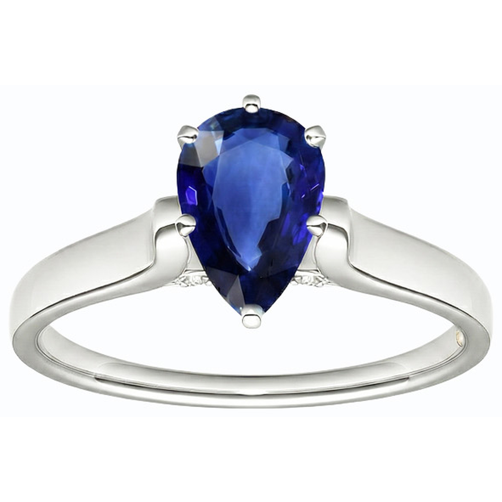 echter pear diamant 2Karat ring Seitenansicht