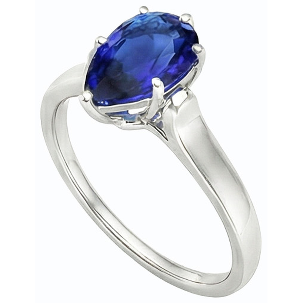 echter pear diamant 2Karat ring Draufsicht