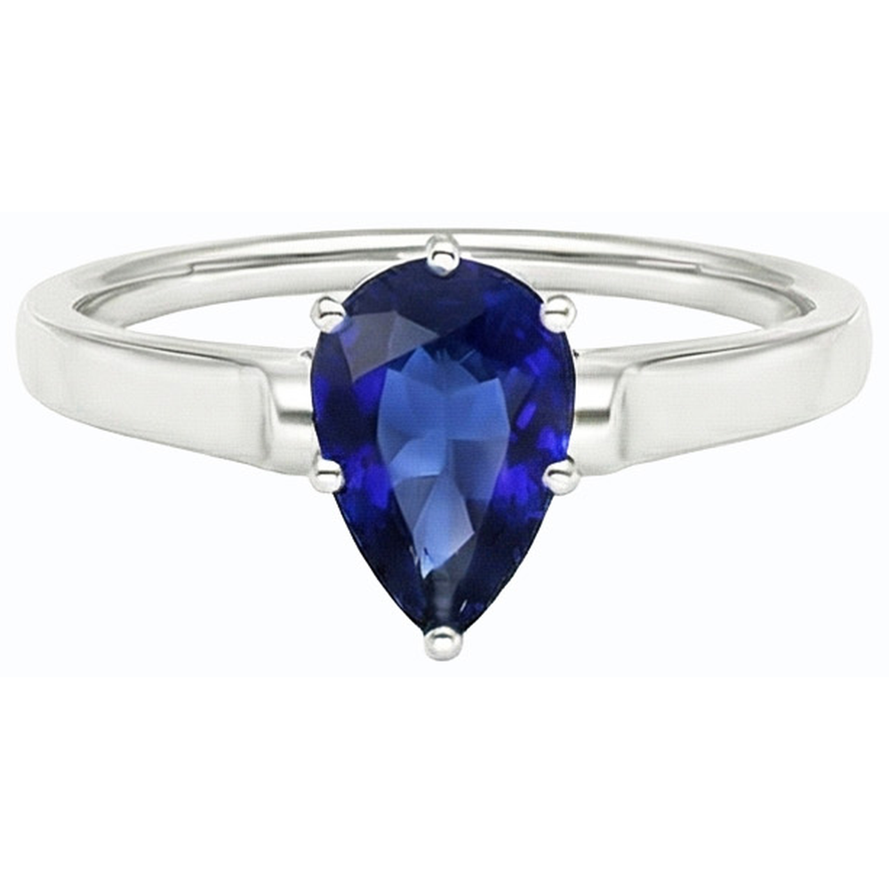 echter pear diamant 2Karat ring Profilansicht