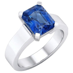 Damen Solitaire Edelstein Blauer Saphir Ring Tension Style 1.50 Karat