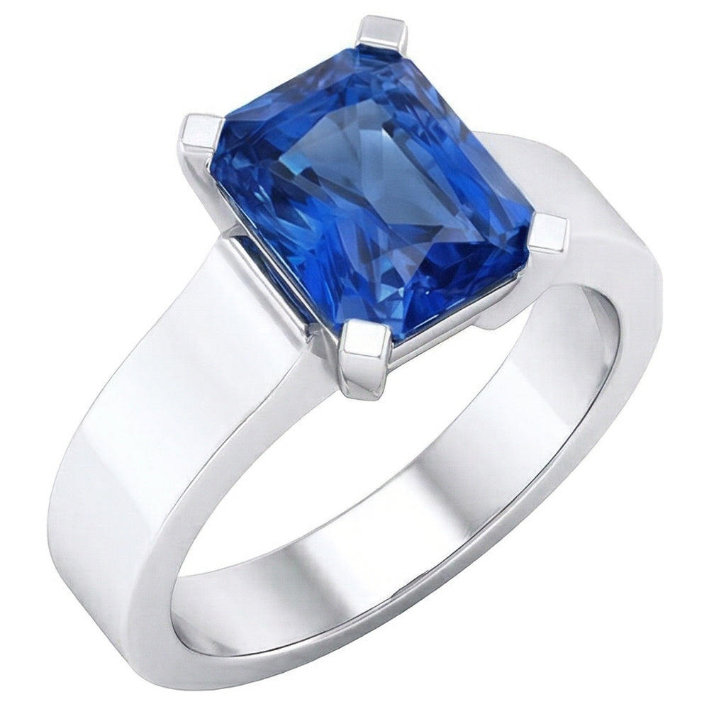 Damen Solitaire Edelstein Blauer Saphir Ring Tension Style 1.50 Karat