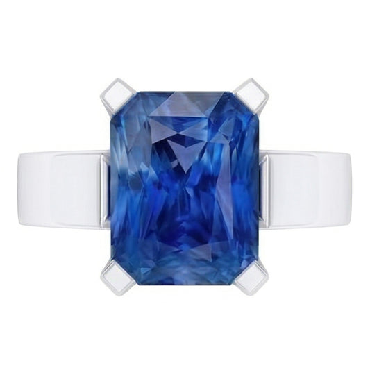 Damen Solitaire Edelstein Blauer Saphir Ring Tension Style 1.50 Karat