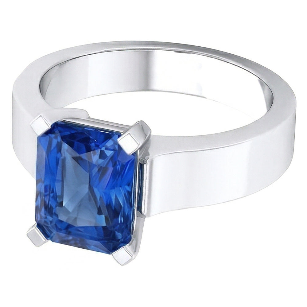 Damen Solitaire Edelstein Blauer Saphir Ring Tension Style 1.50 Karat