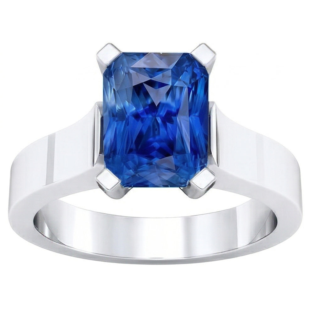 Damen Solitaire Edelstein Blauer Saphir Ring Tension Style 1.50 Karat