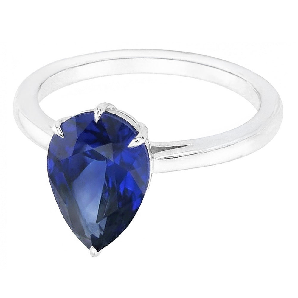 Damen Solitaire Ring Birnenschliff Sri Lanka Saphir Schmuck 1,50 Karat