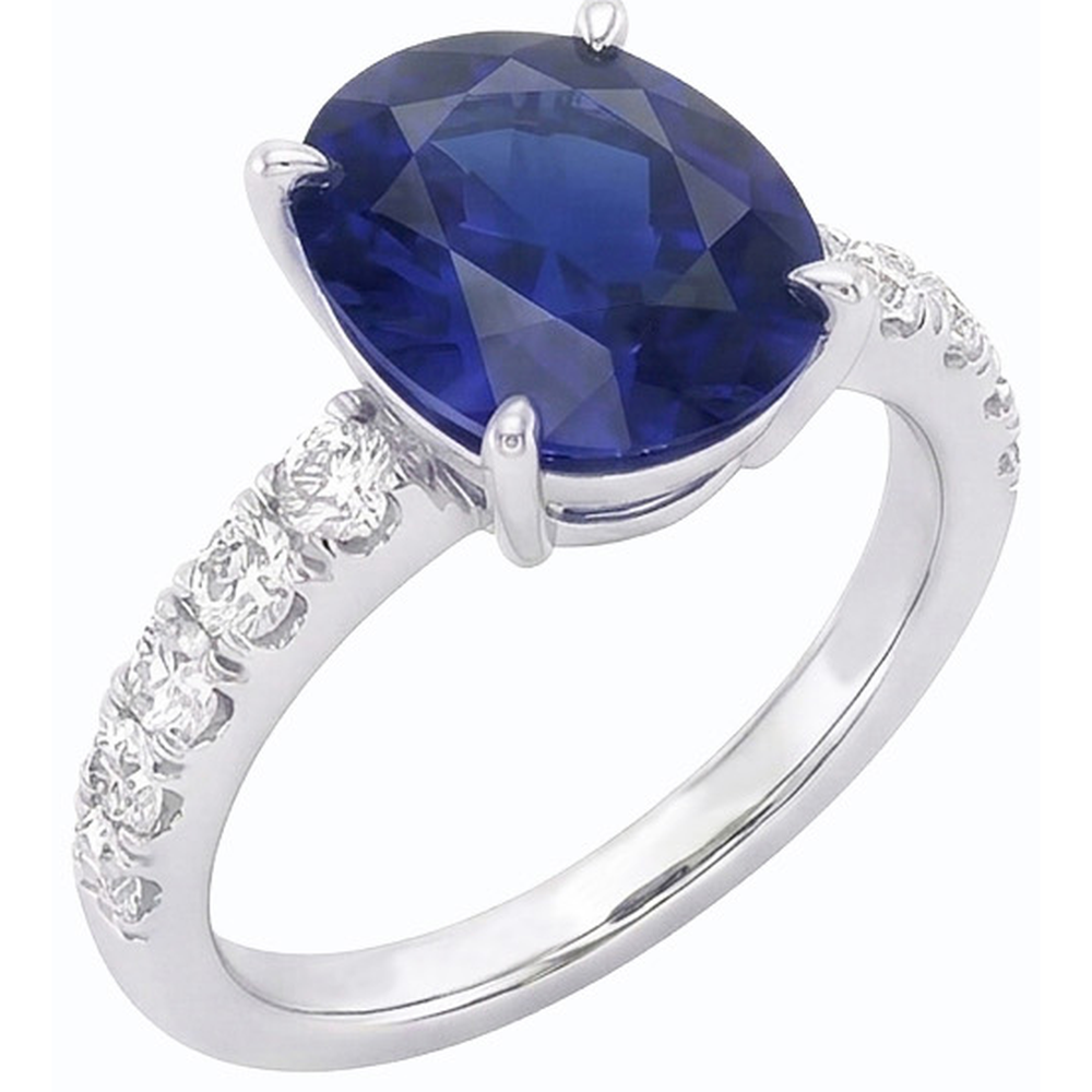 echter oval diamant 5.50Karat ring Seitenansicht