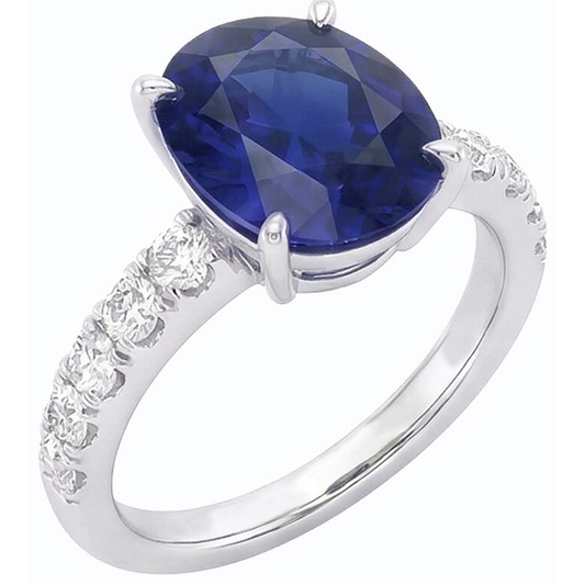 echter oval diamant 5.50Karat ring Seitenansicht
