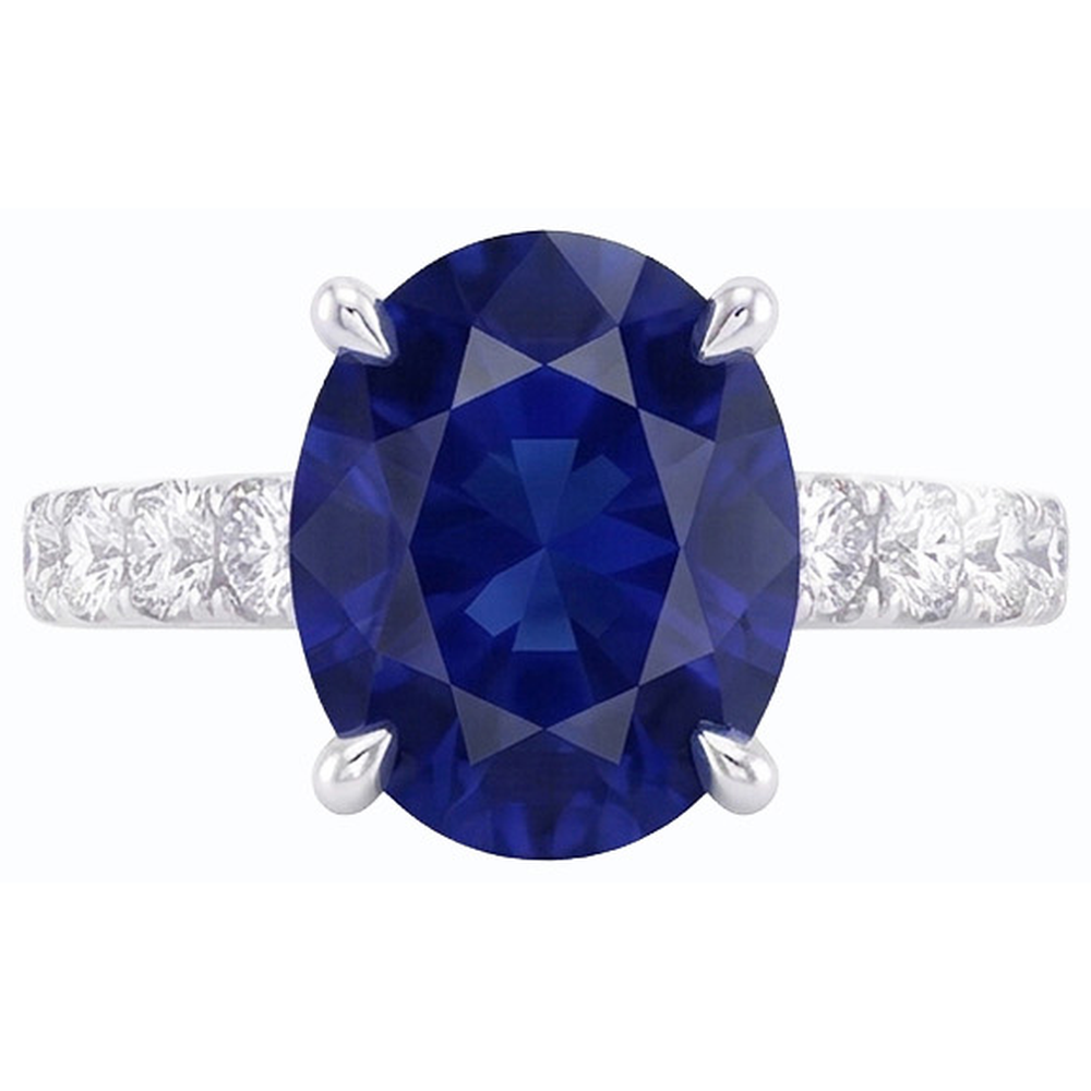echter oval diamant 5.50Karat ring Draufsicht