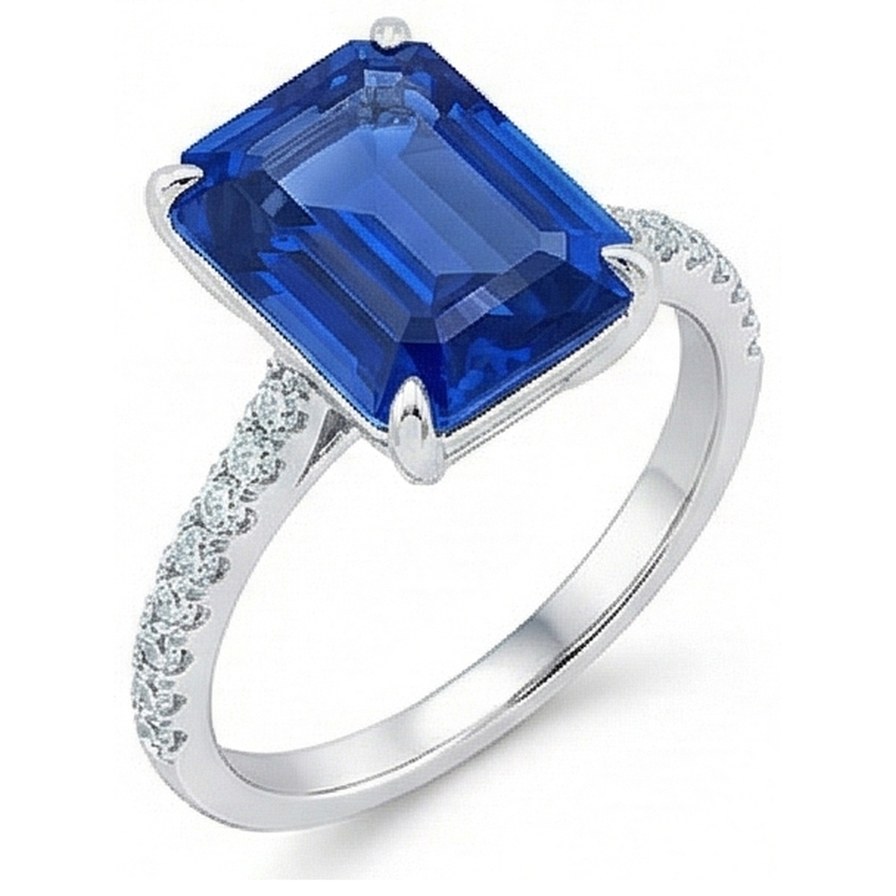 echter round diamant 5Karat ring Draufsicht
