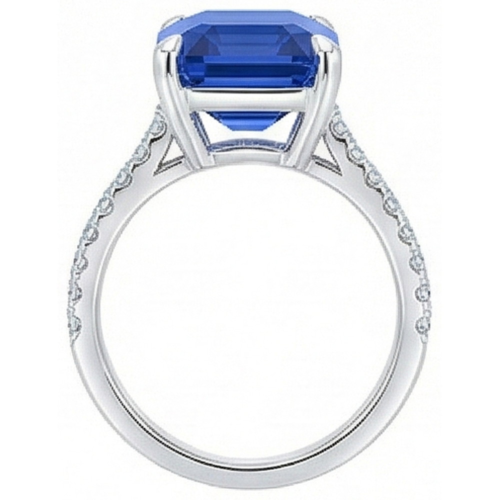 echter round diamant 5Karat ring auf Weiß