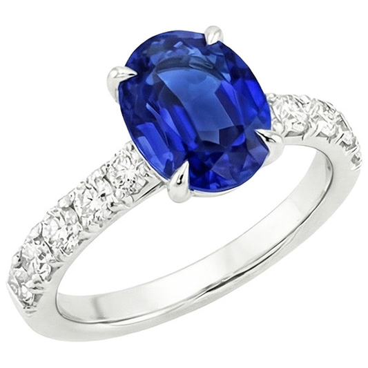 echter oval diamant 4Karat ring Seitenansicht