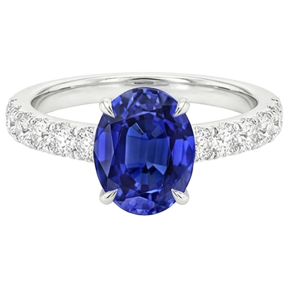 echter oval diamant 4Karat ring Draufsicht