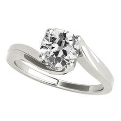 Damen Solitärring Alter Minenschliff Echt Diamant Tension Style 1.50 Karat