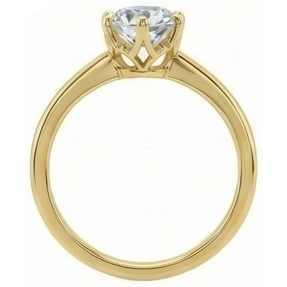 Damen Solitärring Rund alter Bergmann Echt Natürlicher Diamant ( nicht im Labor gezüchtet ) 1.50 Karat Gelbgold
