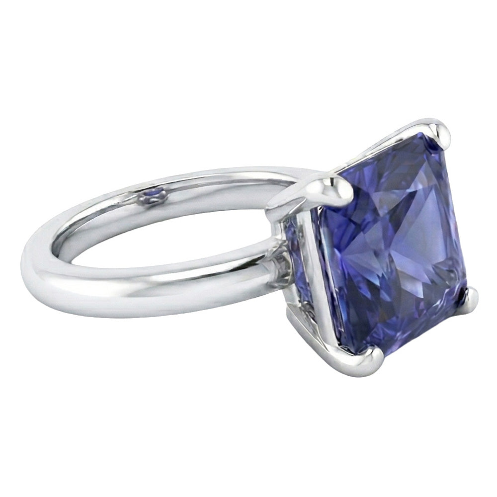 echter radiant diamant 2.50Karat ring Profilansicht