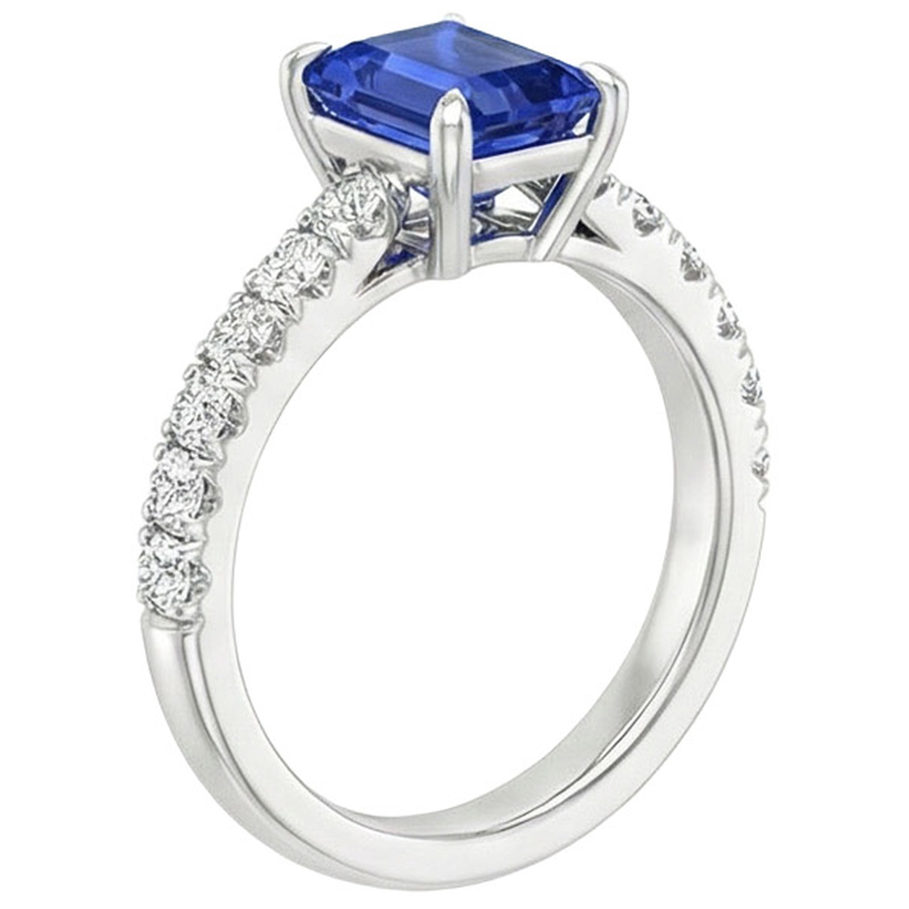 echter round diamant 4.50Karat ring Seitenansicht