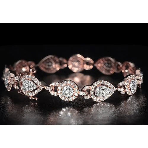 Damen Tennis Armband 10 Karat Echt Diamant Roségold Schmuck