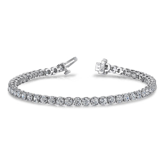 Damen Tennisarmband 5,72 ct Echt Diamanten im Rundschliff Krappenfassung