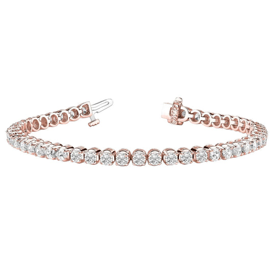 Damen Tennisarmband rund 7.50 Karat  Echt Diamant Roségold