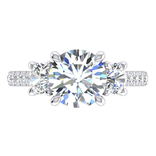 Damen Verlobung Ring Rund Natürliche Diamant
