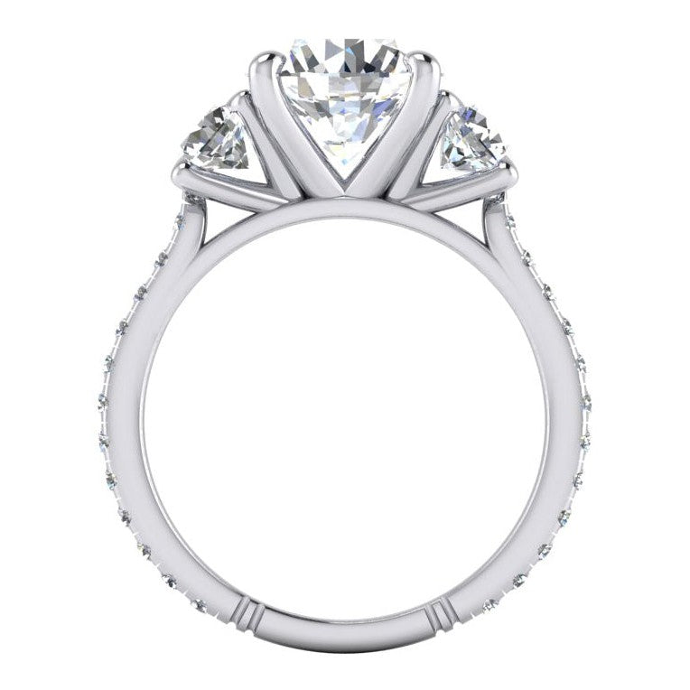 Damen Verlobung Ring Rund Natürliche Diamant