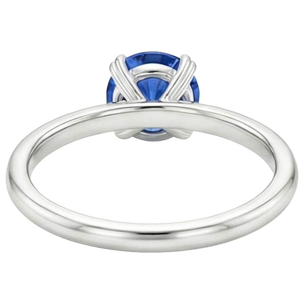 Damen Verlobungsring 2 Karat Neu Weißgold Solitär Blauer Saphir