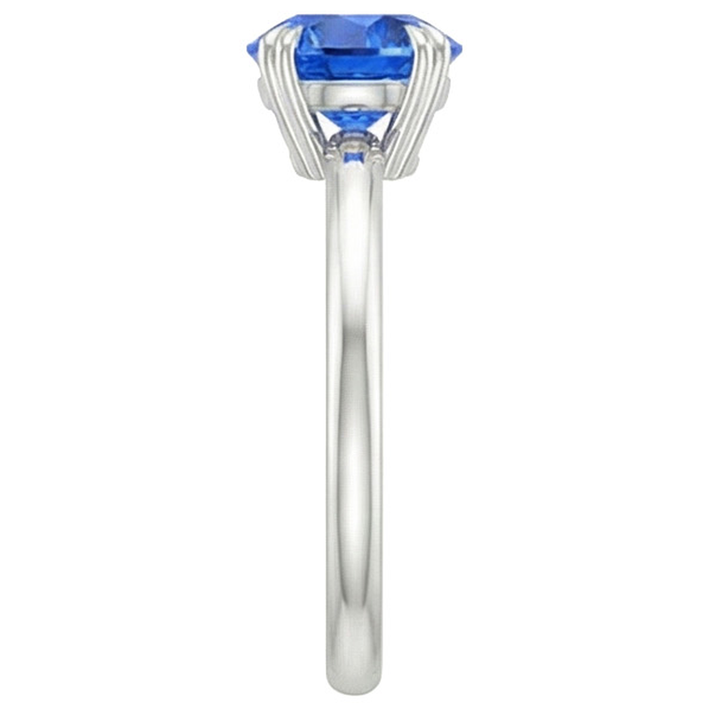 Damen Verlobungsring 2 Karat Neu Weißgold Solitär Blauer Saphir
