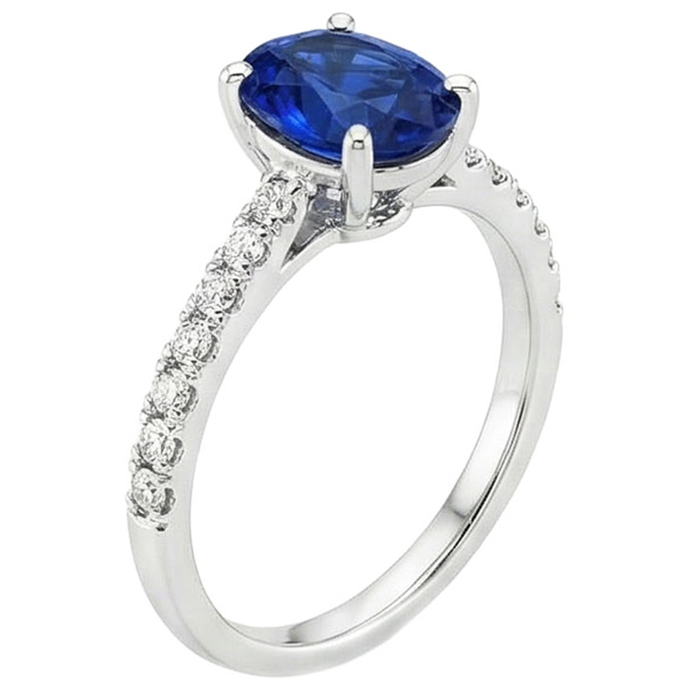 echter oval diamant 5.25Karat ring Draufsicht