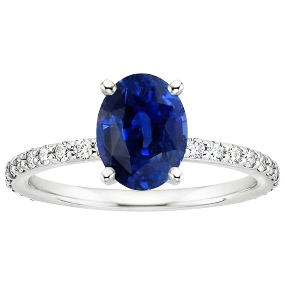 echter oval diamant 5.25Karat ring Profilansicht