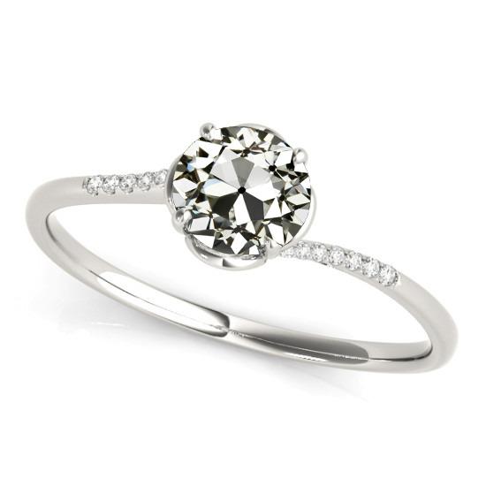 Damen-Verlobungsring runder Altschliff-Echt Diamant 2.50 Karat