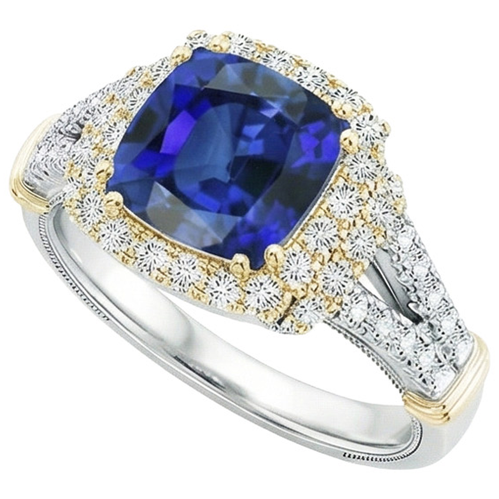 echter round diamant 3.25Karat ring Draufsicht